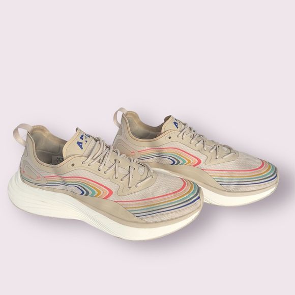 APL Women's Streamline Running Shoes Size 10.5 In Alabaster/Peacock /Multi - Picture 3 of 16
